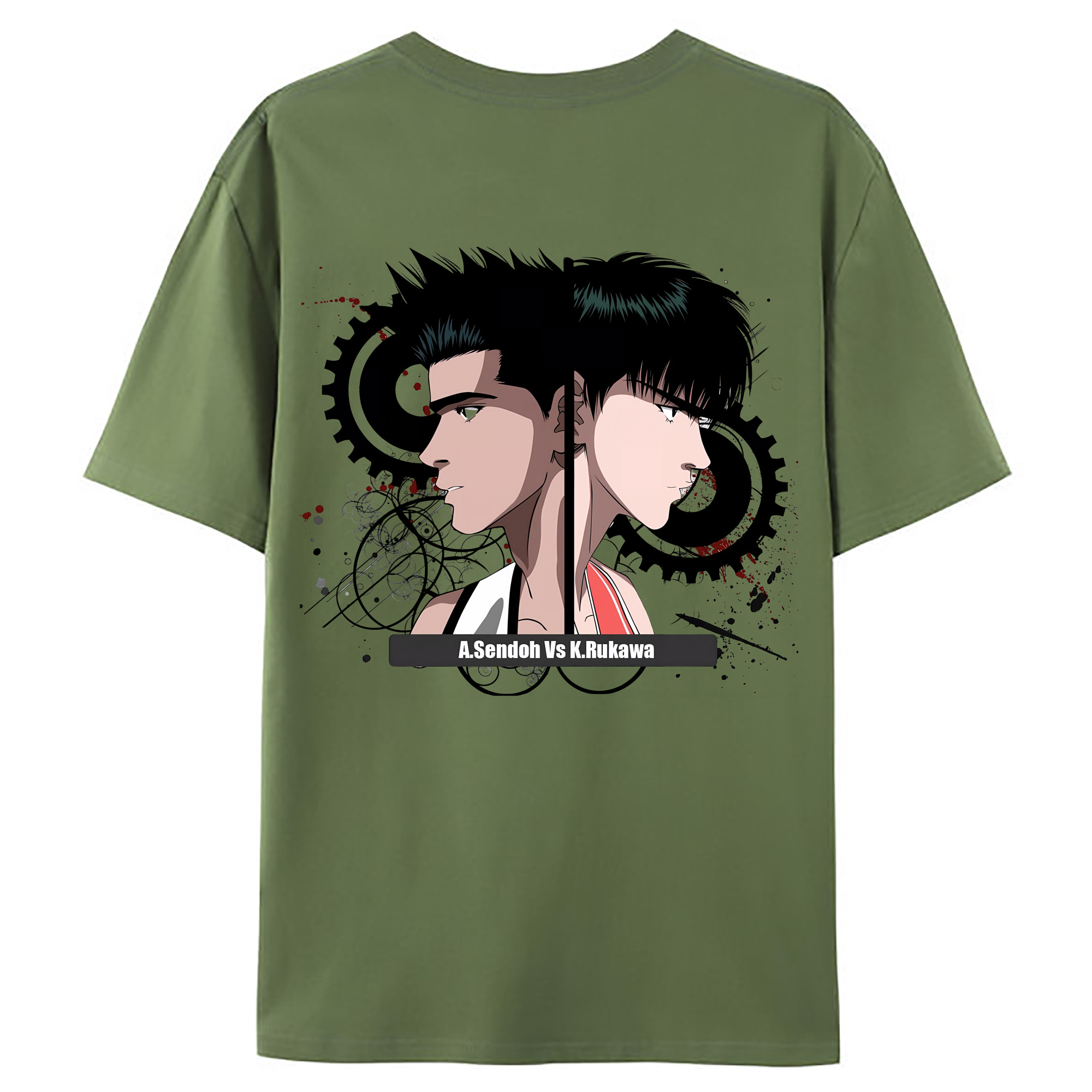 （画像用） SLAM DUNK／スラムダンク 綿100％ メンズ半袖Tシャツ（バックプリント） 通気性